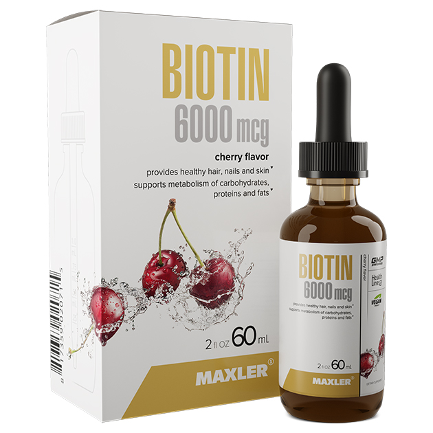 

Отдельные витамины Maxler (Макслер) Biotin 6000 mcg Капли 60 мл. вишня