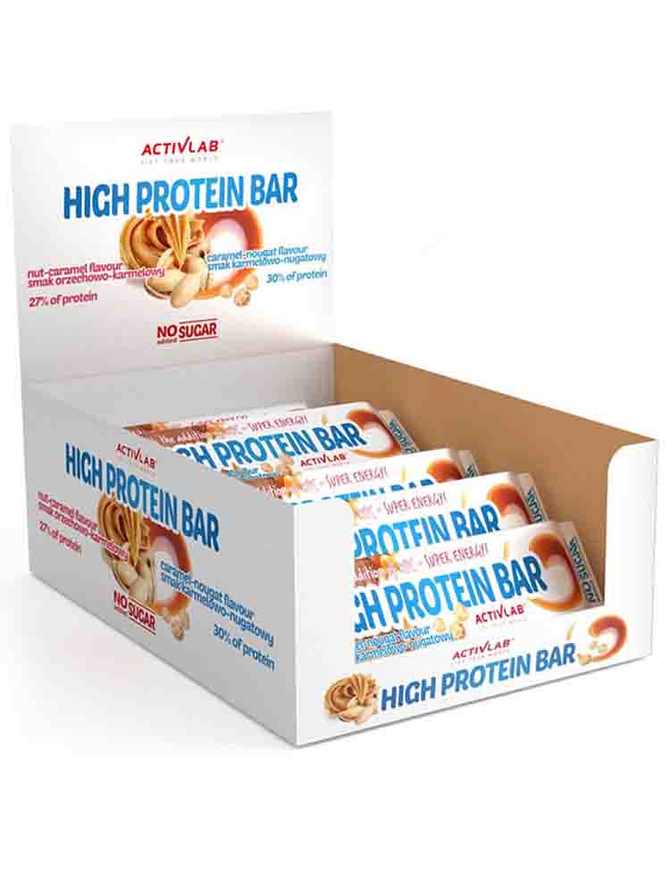 Протеиновые батончики ActivLab High Protein Bar 49 гр. орех-карамель