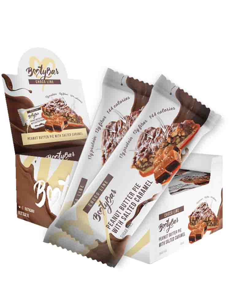 Протеиновые батончики BootyBar Choco Line 50 гр. арахисовый пирог и соленая карамель