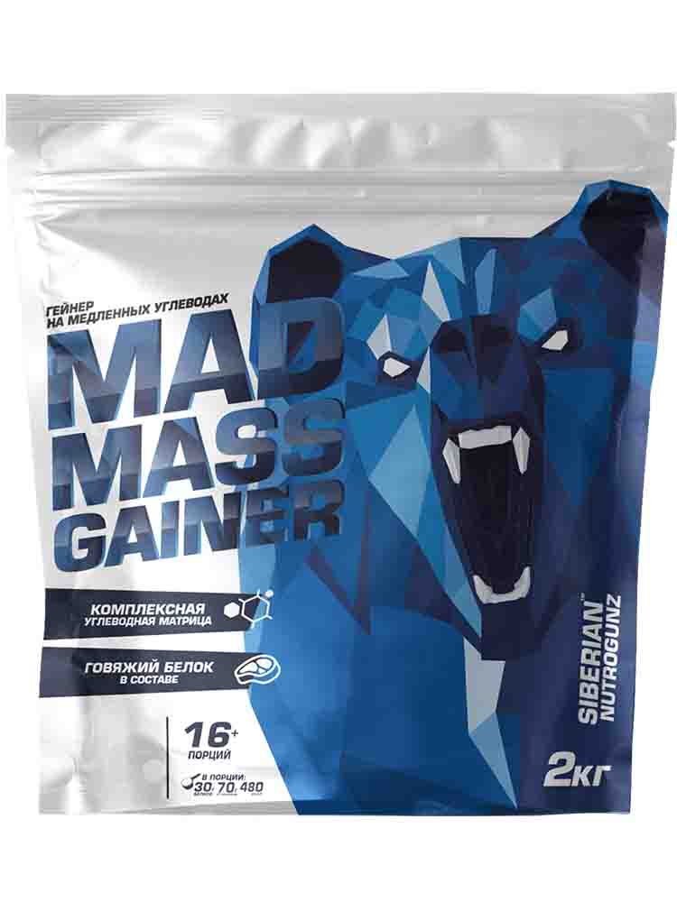 

Гейнеры Siberian Nutrogunz Mad Mass Gainer 2000 гр. клубника