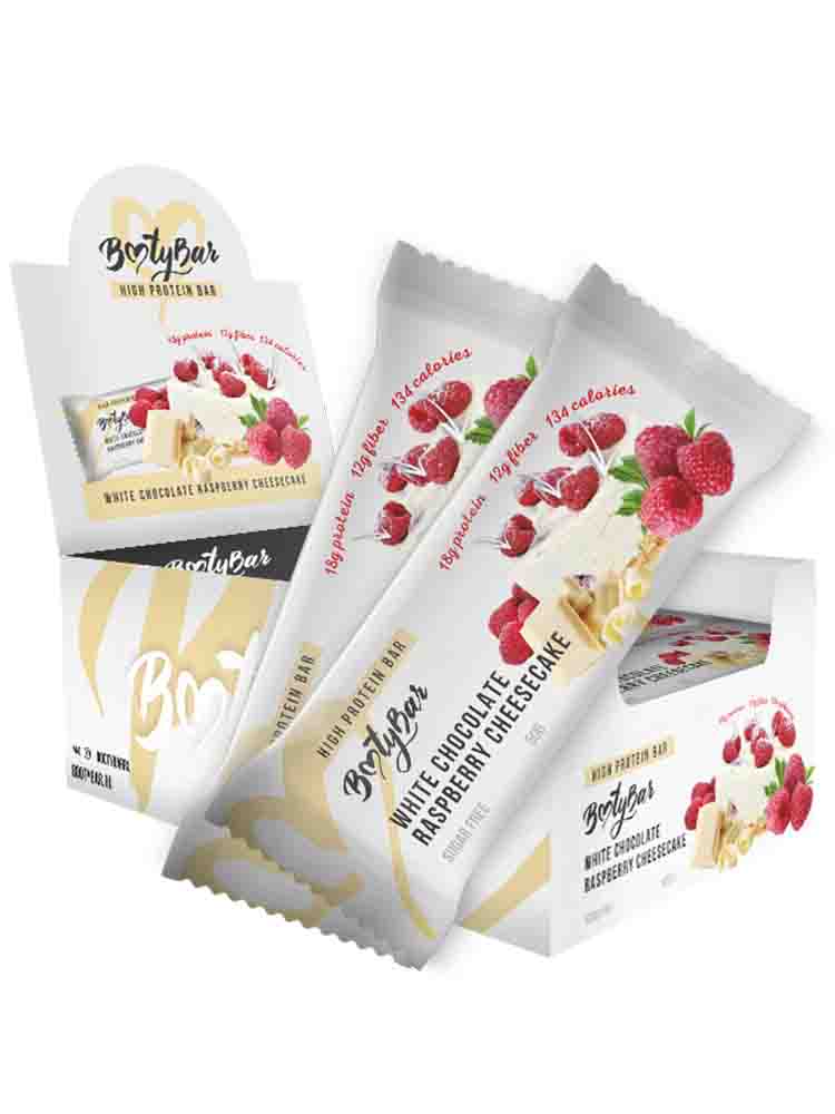 Протеиновые батончики BootyBar HIGH PROTEIN BAR 50 гр. малиновый чизкейк с белым шоколадом