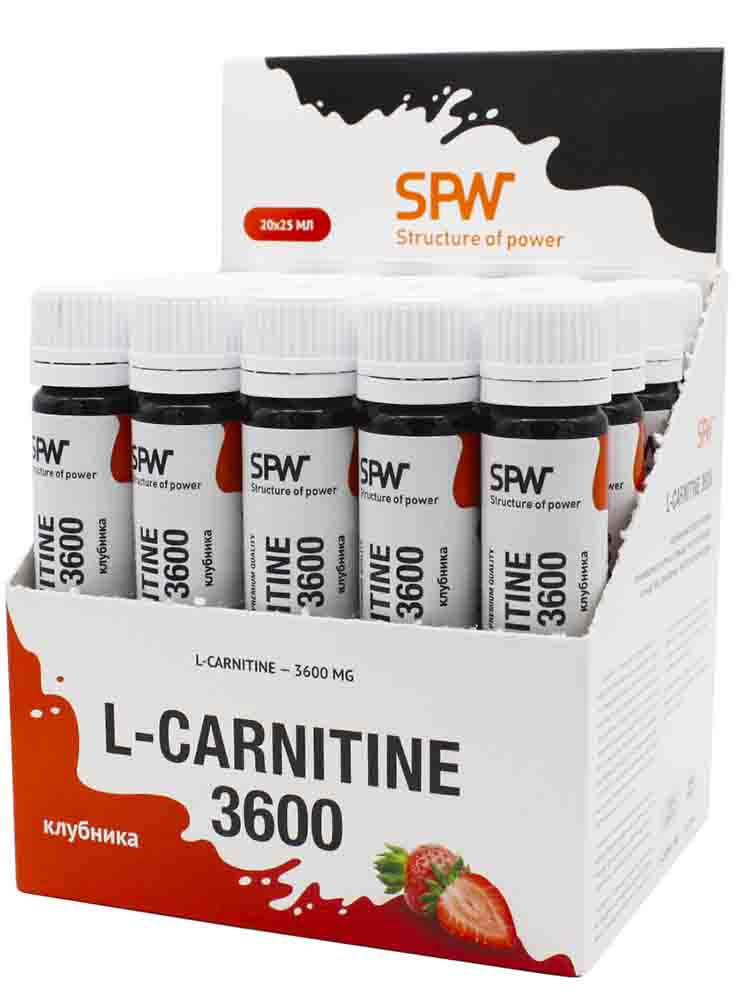 Л-карнитин SPW L-Carnitine 3600 20 х 25 мл. клубника
