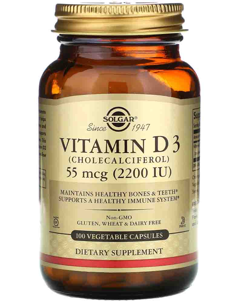 Отдельные витамины Solgar Vitamin D3 2200 IU 100 вег. капс.