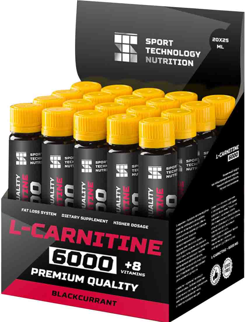 

Л-карнитин SPORTTECH L-Carnitine 6000 20 х 25 мл. черная смородина