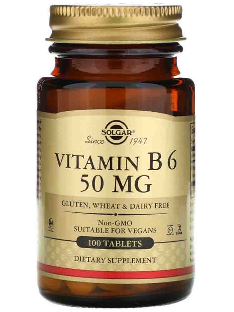 Витамины группы B Solgar Vitamin B6 50 мг 100 табл.
