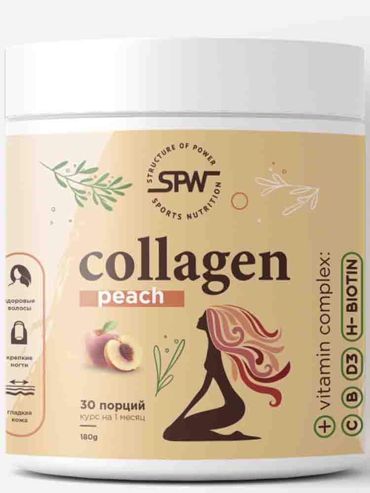 Витамины и БАДы для суставов SPW Collagen+Vitamin C 180 гр. персик