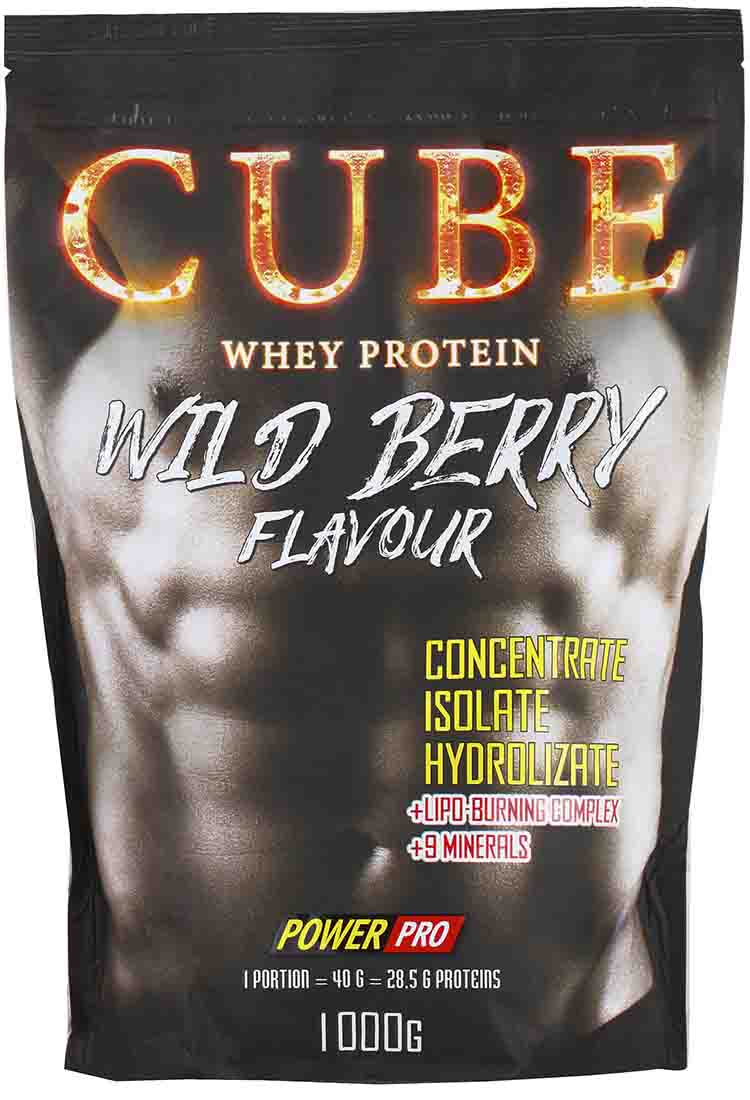 Протеины POWER PRO CUBE Whey Protein 1000 гр. лесные ягоды