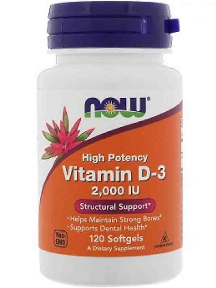 Отдельные витамины NOW Vitamin D-3 2000 IU 120 гел.капс.