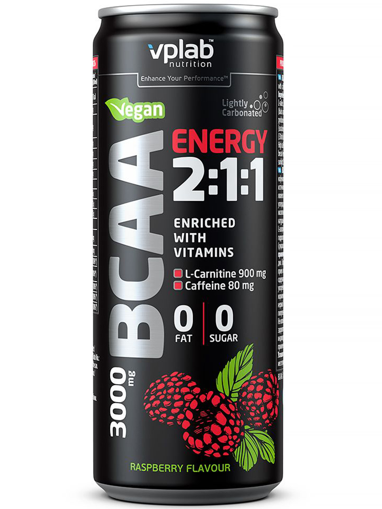 BCAA VPLab Nutrition BCAA Energy 2:1:1 330 мл. малина