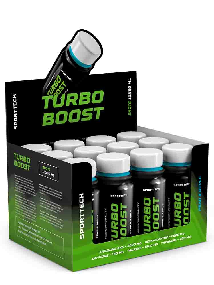 

Энергетики SPORTTECH Turbo Boost 12 х 60 мл. манго-банан