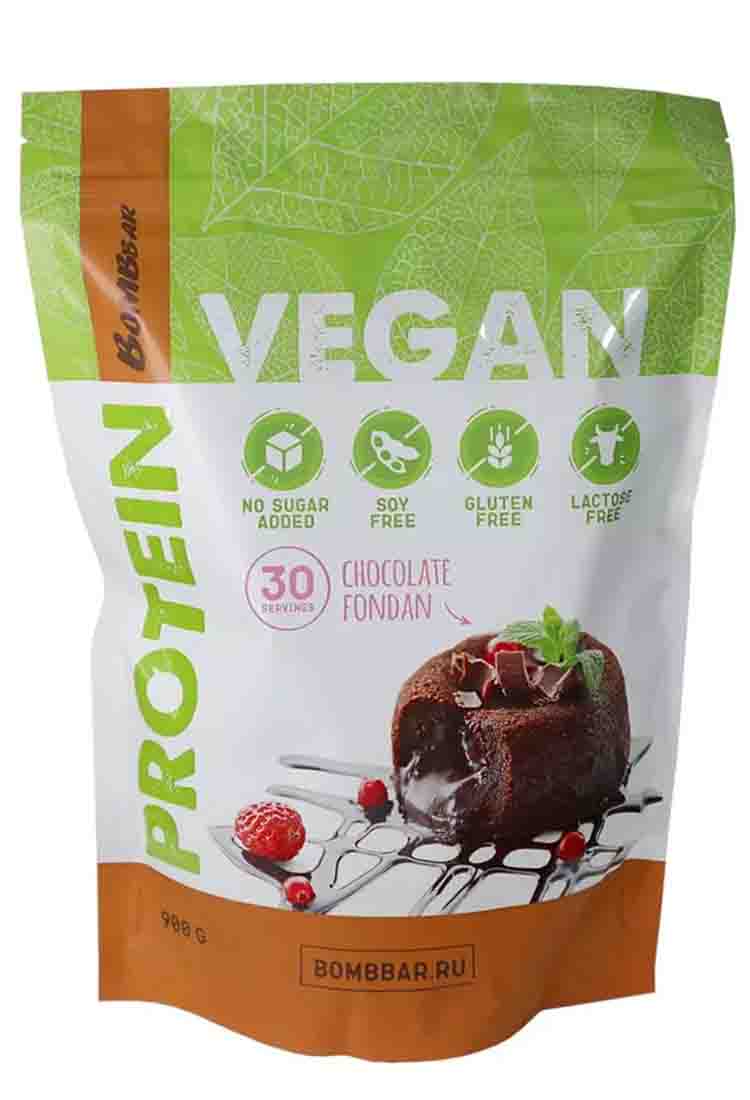 Протеины BombBar Vegan Protein 900 гр. шоколадный фондан