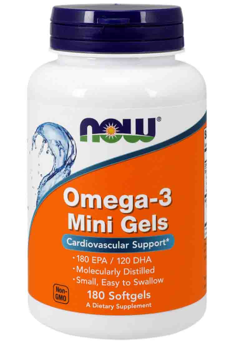 

Жирные кислоты NOW Now Omega-3 Mini Gels 180 гел.капс.