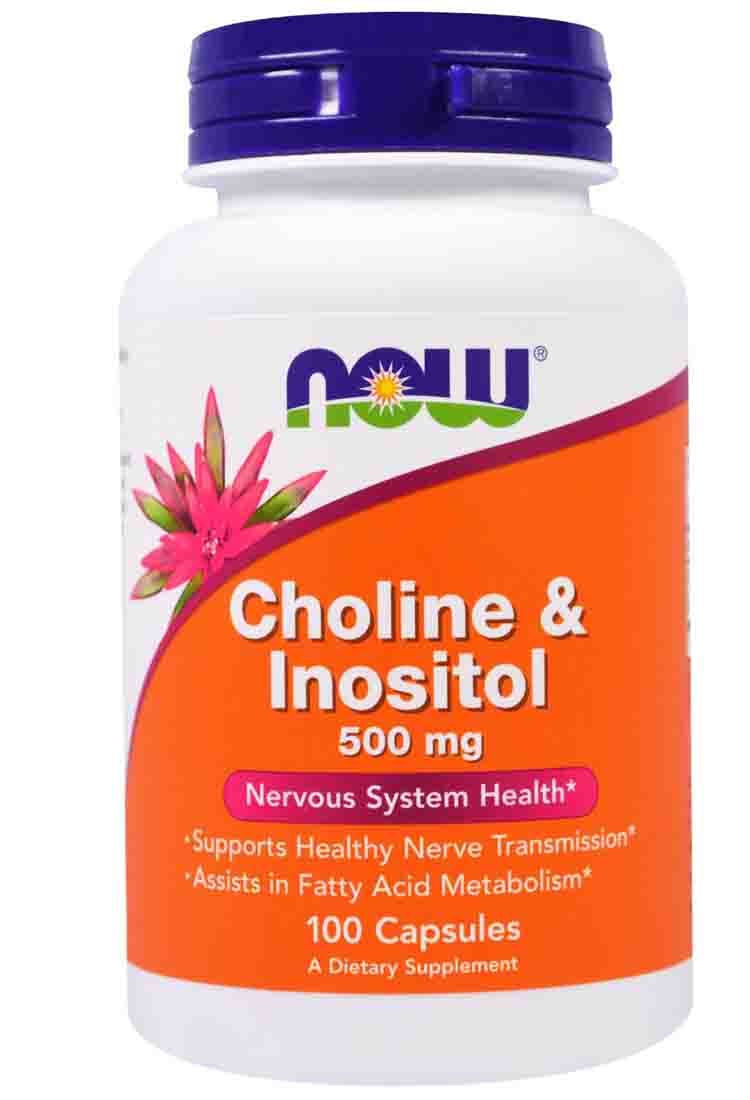 Витамины группы B NOW Choline and Inositol 500mg 100 капс.