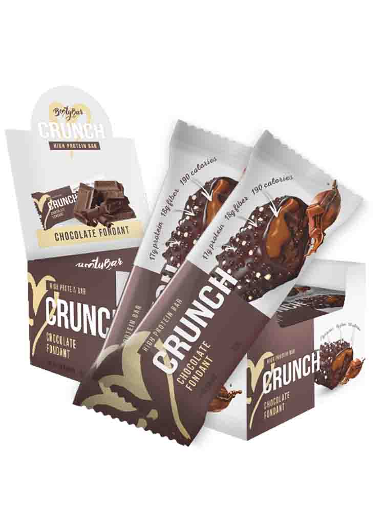 Протеиновые батончики BootyBar Crunch Bar 60 гр. шоколадный фондан