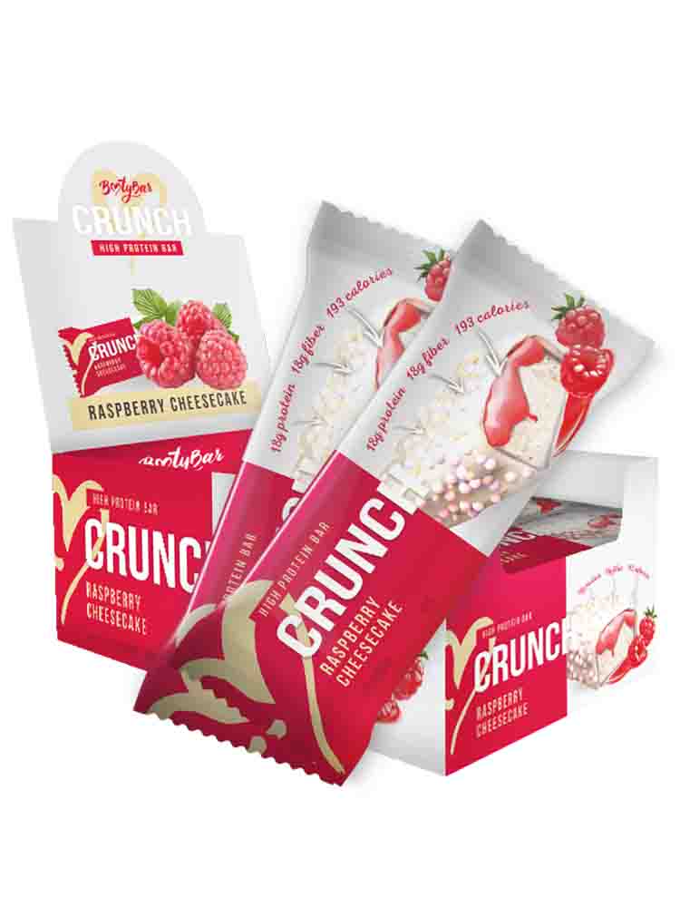Протеиновые батончики BootyBar Crunch Bar 60 гр. малиновый чизкейк