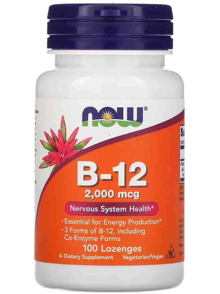 

Отдельные витамины NOW Vitamin B-12 2000 mcg 100 пастилок