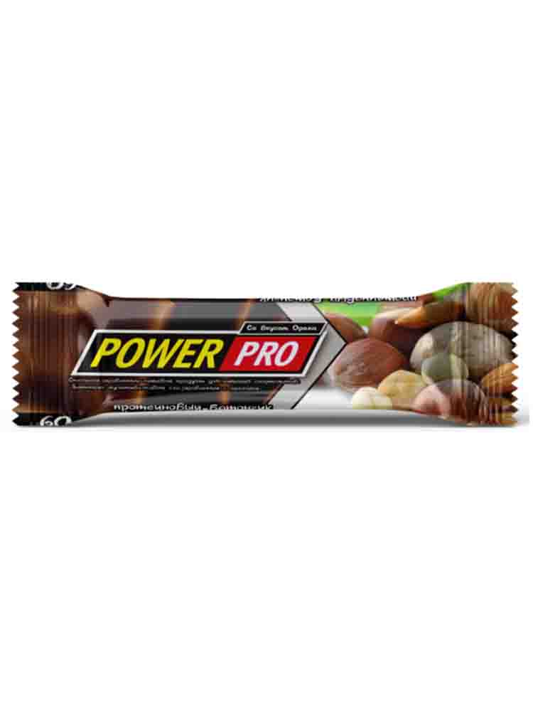 Протеиновые батончики POWER PRO Power Pro Батончик протеиновый Protein Bar 60 гр. фундук