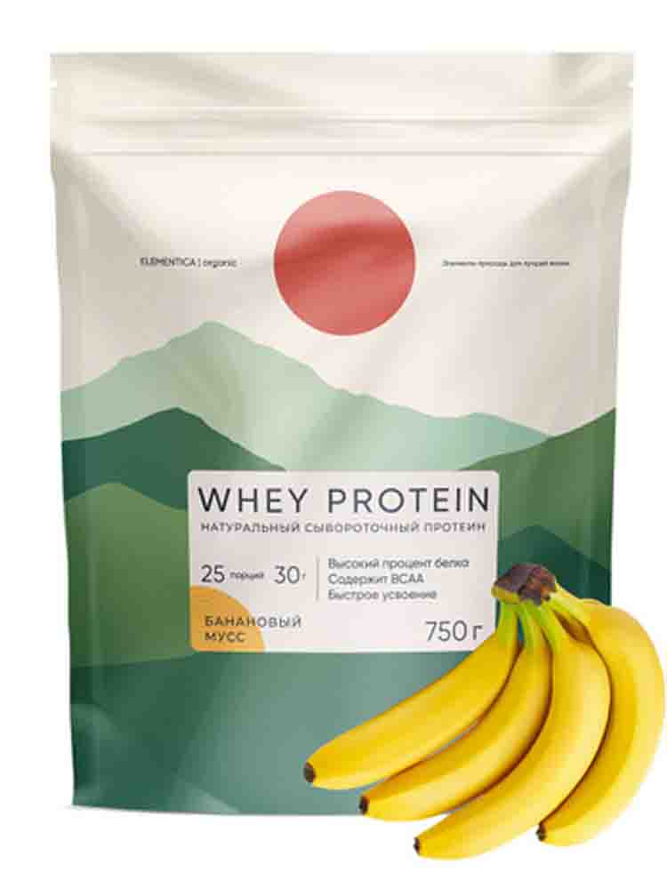 Протеины Elementica Whey Protein 870 гр. банановый мусс